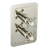 JTP Grosvenor Cross Nickel  2 Handle 1 Outlet Thermostatic Shower Valve Cut Out